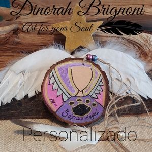 Personalized Pet Angel rustic holiday decoration.